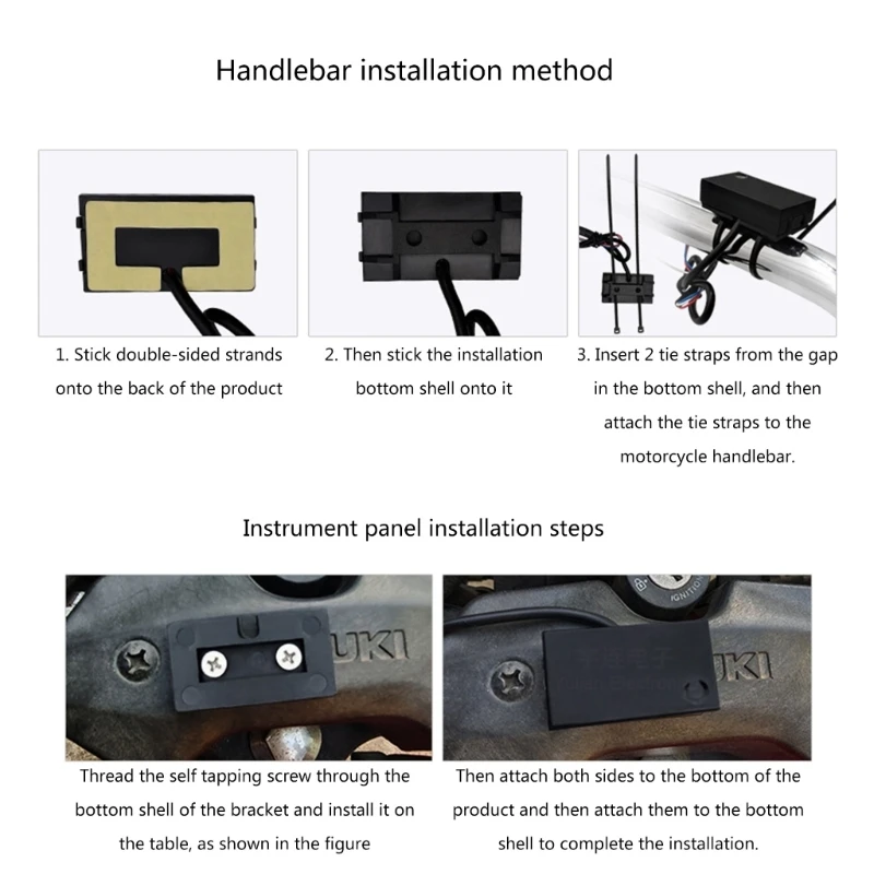 12V Motorcycles Digital Clock Voltmeter Thermometer Motorcycles Accessory 3 In 1 Electronic Meter Waterproof D7YA