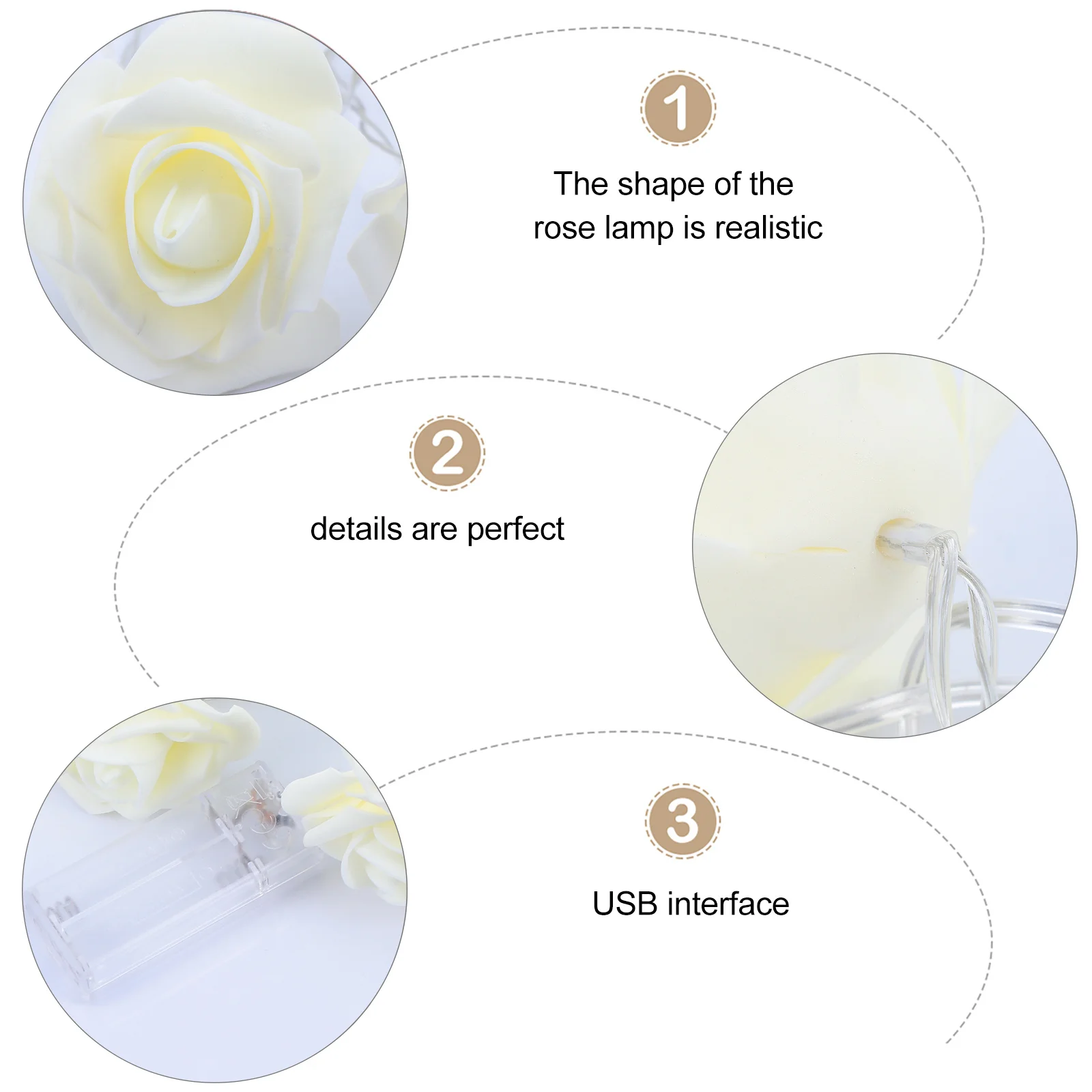 

Rose String Lights 1.5M Warm White Led Rose Lamp For Christmas Party Bedroom Indoor Decorative Lighting Xmas String Atmosphere