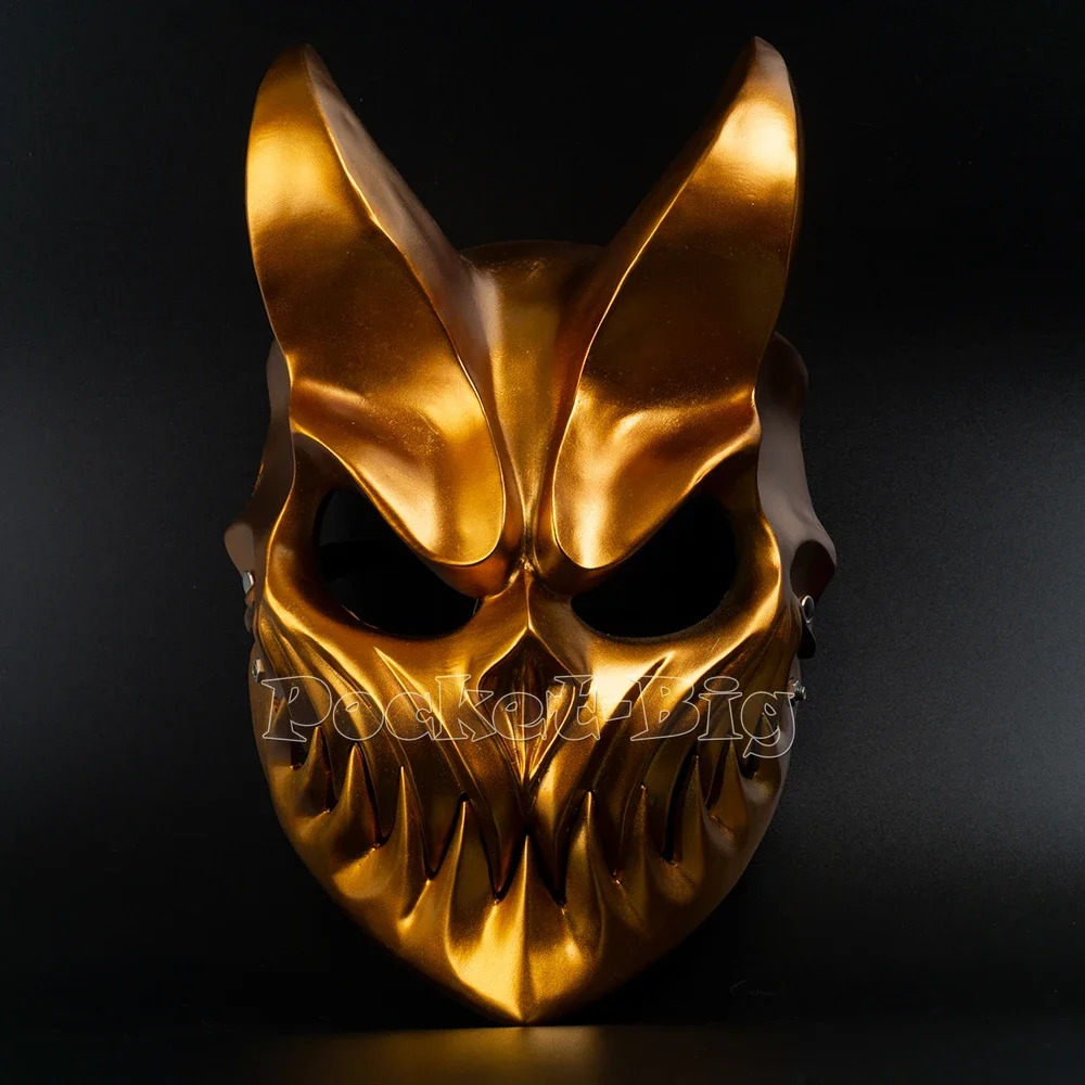 

NEW RESIN Demon Mask Slaughter To Prevail Mask Kid of Darkness Demolisher MoveAble Mouth Halloween Horns Cosplay Accessories