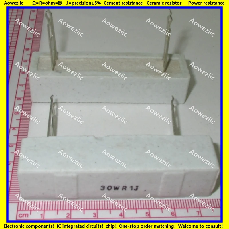 

30W R1J 0.5R 1ΩJ 1R5J 2R 2.5R 3RJ 4RJ 5R 6R 8R 10R 12R 15R 18R 20R 22R 25R 26R OHM Horizontal Cement Resistor Plug-in ±5% SQZ