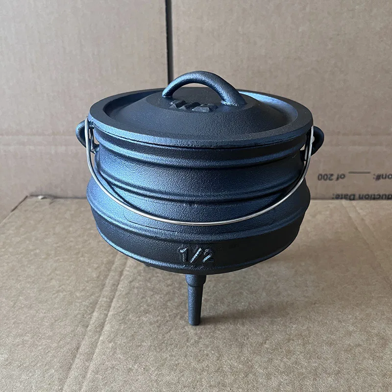 Hot Sale 1/2# size Cast Iron Potjie 1.2L Witch Magic Cauldron Three Legged South Africa Potjie Pot Cookware