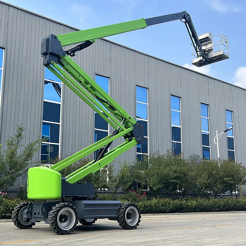 Small Self Propelled Articulated Boom Lift 8m 10m Electric Curved Arm Man Lift for Warehouse and Factory Maintenance