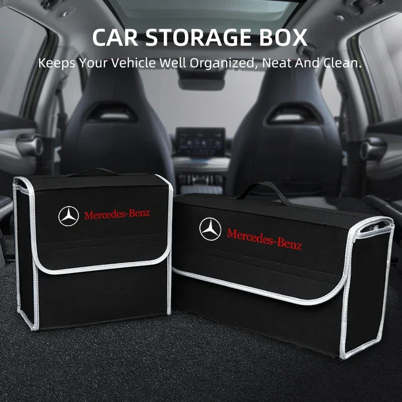 Car Trunk Organizer Box Large Capacity Stowing Tidying Storage Bags For Mercedes Benz W203 W204 W205 W210 W211 W212 W221 CLS CLA