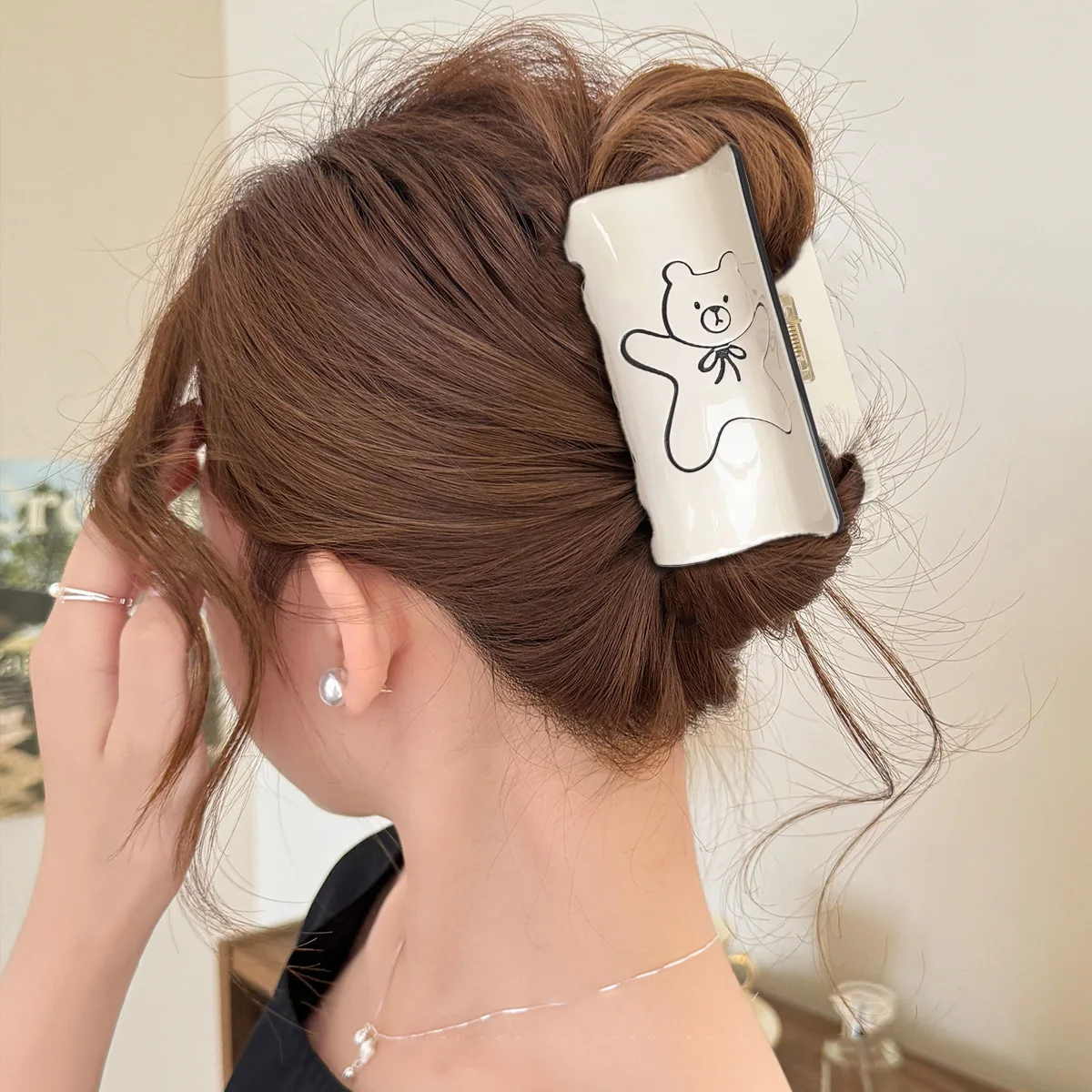 

Новая заколка для волос с уксусной кислотой и гравировкой медведя - забавная и милая заколка для волос на затылке волос и прическа - заколка в виде акулы для женщин