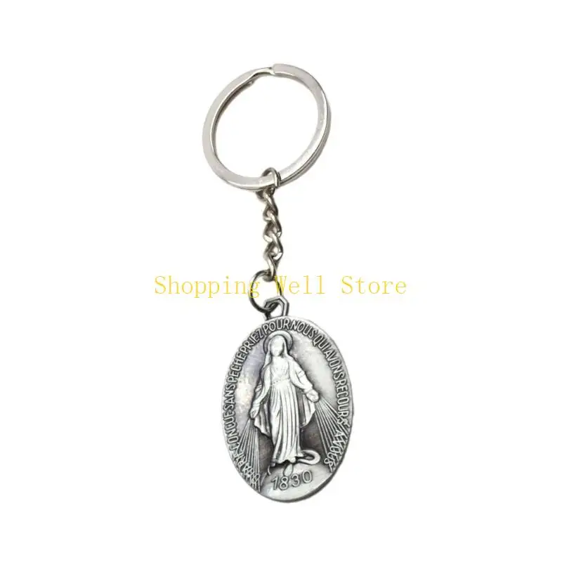 KX4B Virginmary Keychains rings for access bag 펜던트 키 체인 보석 팬 선물