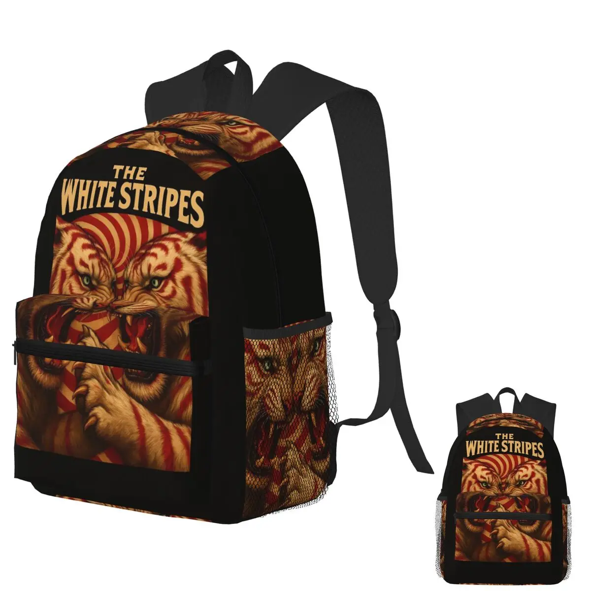 

The White Stripes White Tigers Student Backpack School Bag Hiking Travel Daypack for Boys Girls Bookbag Shoulder Bags