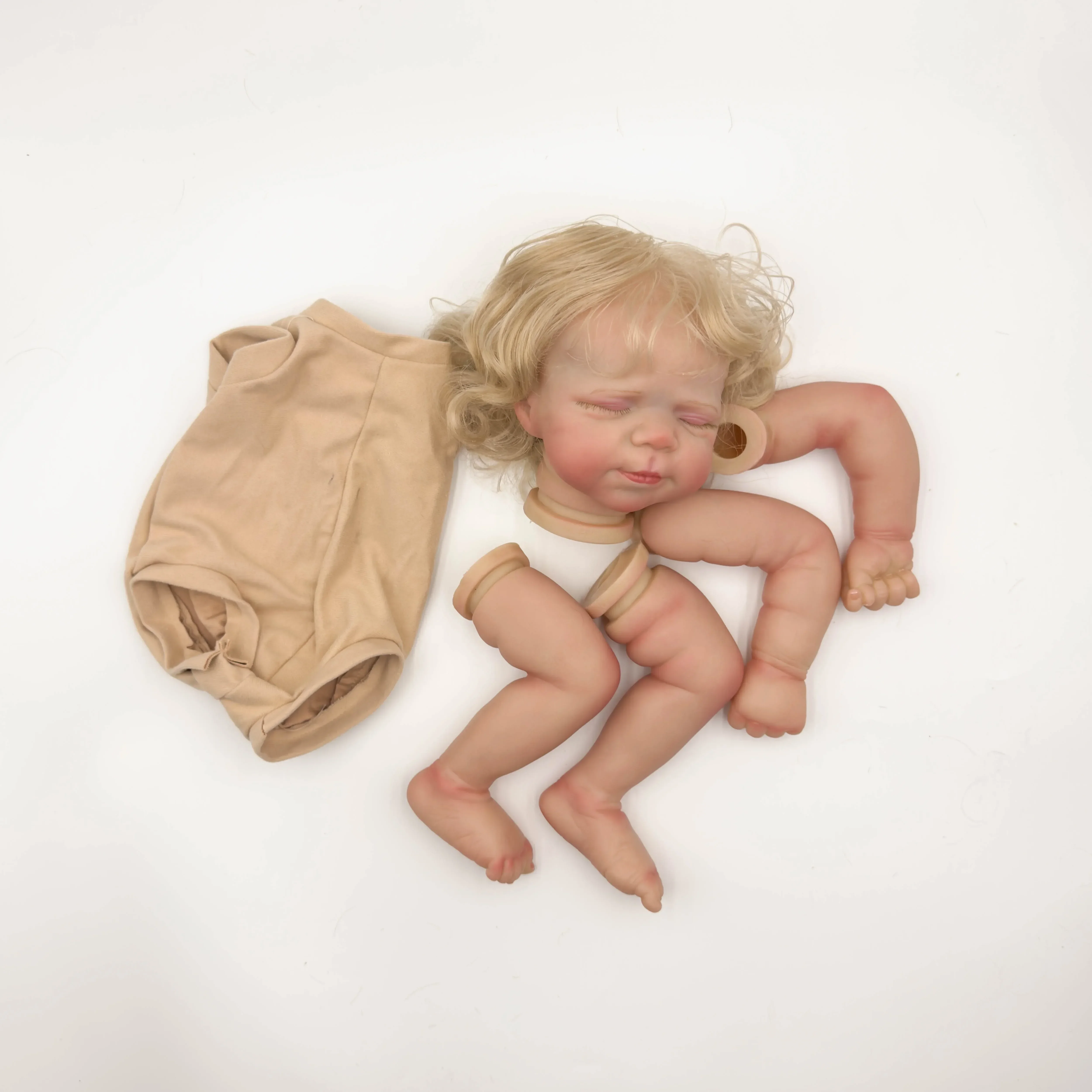 

NPK 19''Handmade Unfinished Doll Parts with Hand Rooted Blond Hair Reborn Dolls Kit Pascale Painted Doll Kit Lifelike Doll