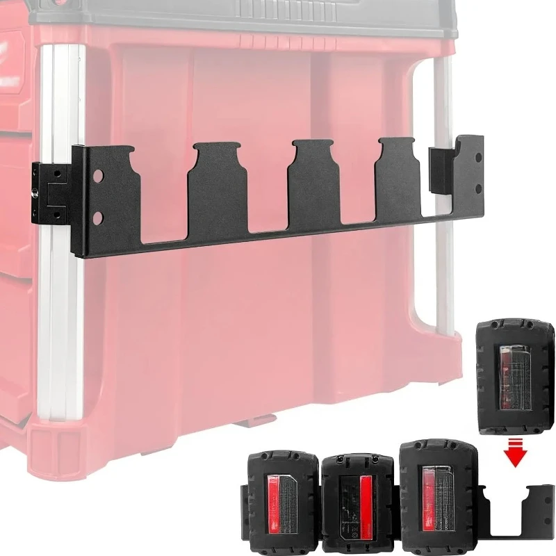 4 Slots Battery Holder Compatible withBattery,Effortless Side Storage bracket for Packout System