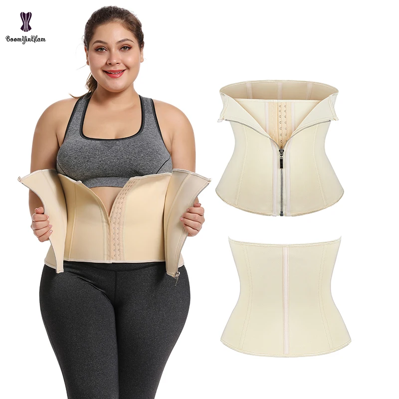 6 Steel Boned Zip Up Waist Trainer Slimming Tummy Belt Modeling Strap Waist Cinchers Body Shaper Neoprene Corset 611#