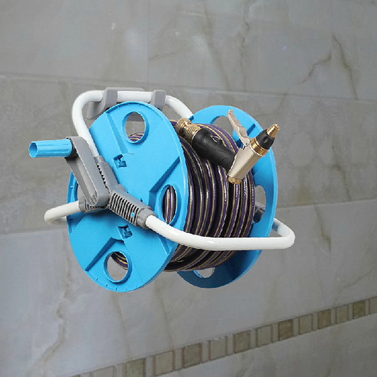 

WallMounted Rack Durable Hooks CarWash HomeUse MultiPurpose HoseBracket Gardening PVCSturdy Drilling Installation