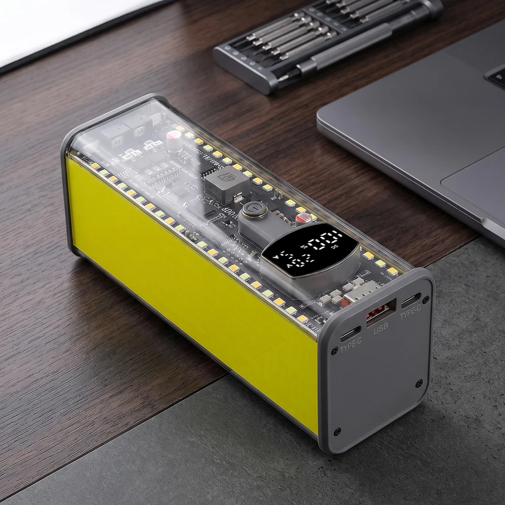 PD100W Hochleistungs-Powerbank-Gehäuse, lötfreier 8-Zellen-21700-Batteriehalter, DC-Spannungsregelung, hochhelle LED-Außenleuchte – Detail 3