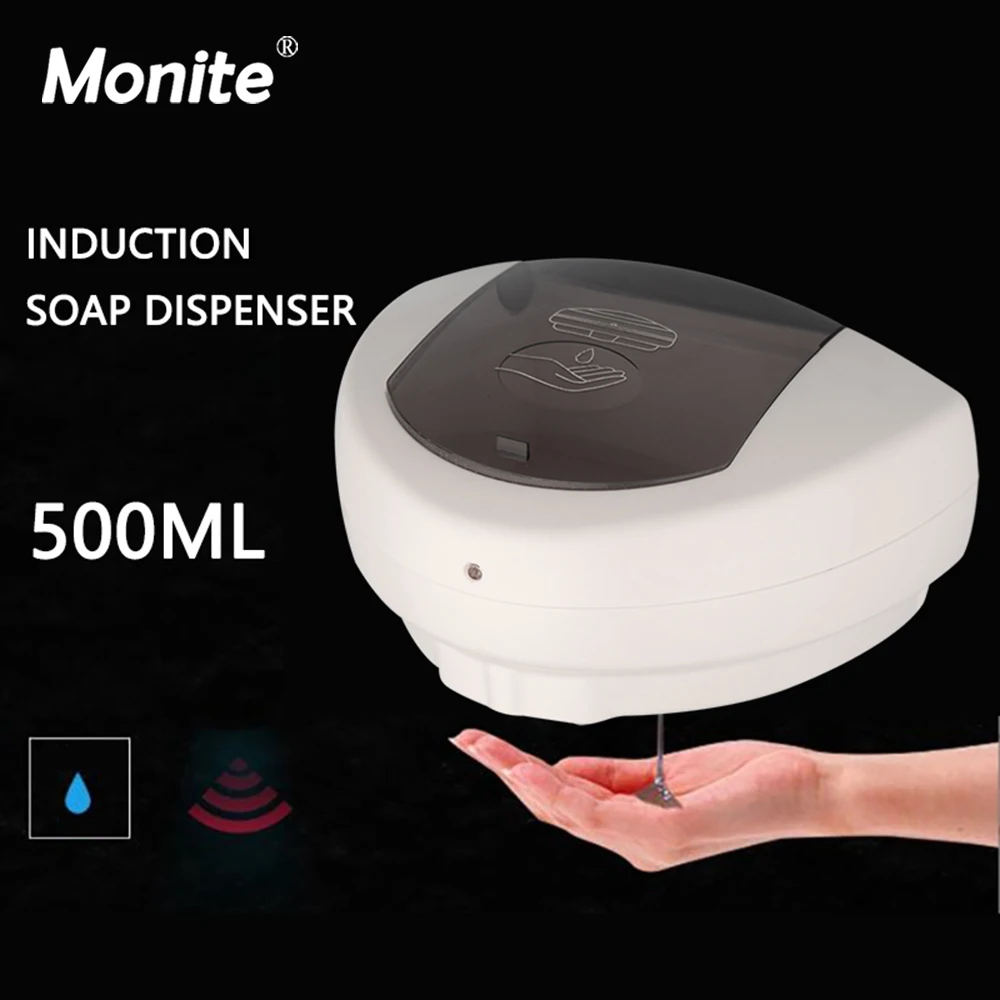 

Monite White ABS Automatic Liquid Soap Dispenser Smart Sensor Touchless Dispensador for Kitchen Bathroom Wall Mounted