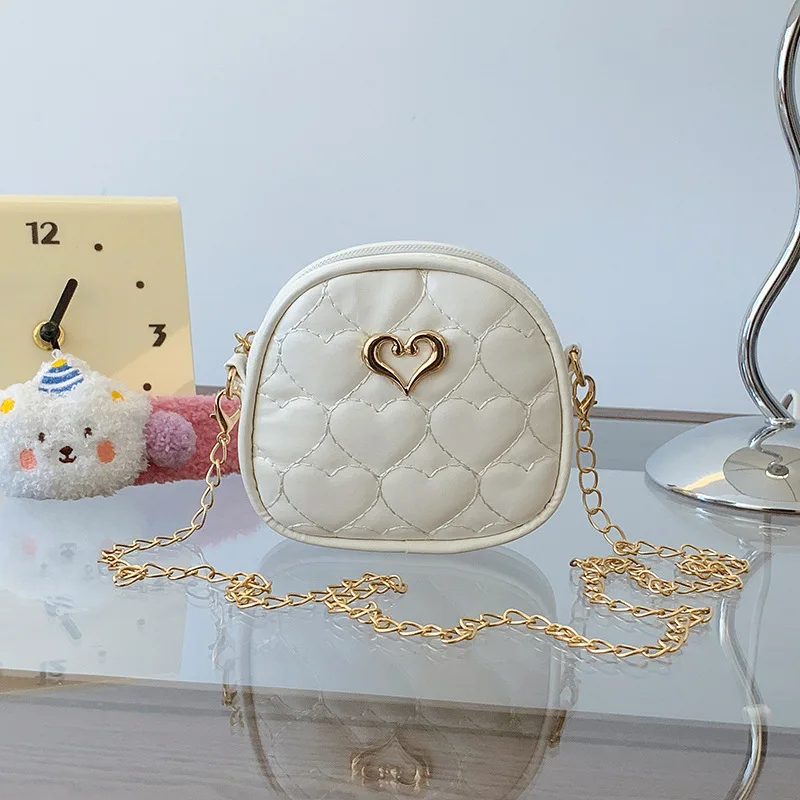 Children's Girl Crossbody Bags Cute Heart Designed Kids Shoulder Bags Handbags Sweet Love Fashionable Princess Travel Coin Purse
