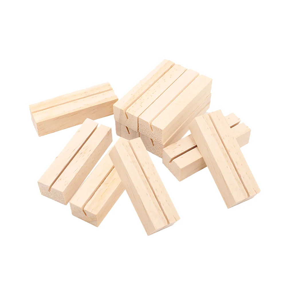 

10 Pcs Business Card Display Holder Labels Memo Acrylic Plate Stand Wooden Office