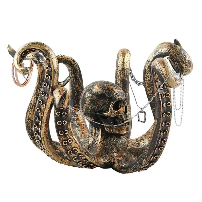 

Octopus Mug Holder Retro Skull Resin Octopus Figurine Tea Cup Holder Table Decoration For Kitchen Restaurant Home Bar