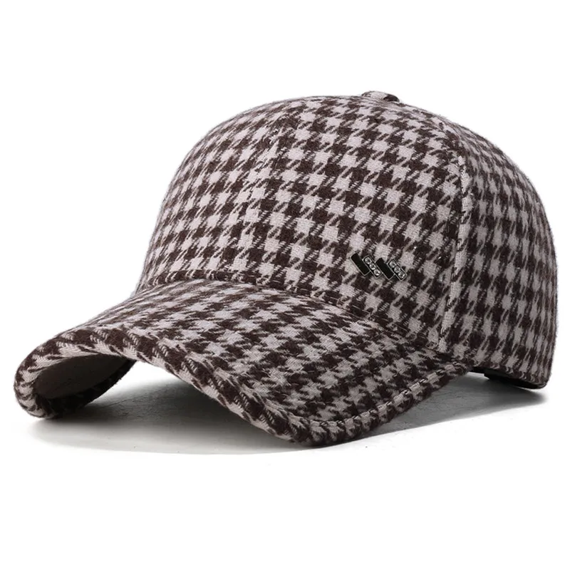 New Autumn Winter Plaid Hardtop Warm Baseball Cap Men's Cap Camping Party Hats Women's Hat casquette gorras hombre 모자 кепка