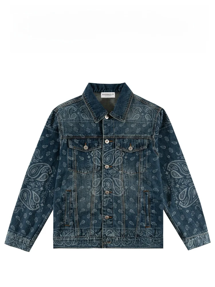 

BAIRBAOLIY Men's Casual Faion Classic Denim Jaet Outerwear Breathable Long Sve Cotton Polyester Blend Spring Autumn Wi...