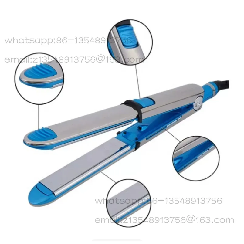 Stainless steel splint multifunctional household hair straightener with its own lock
