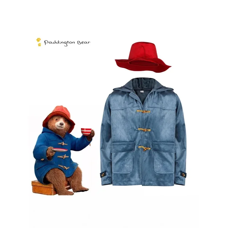

Cartoon doll costume Paddington Bear cosplay costume Anime movie character same cosplay Halloween costume complete set