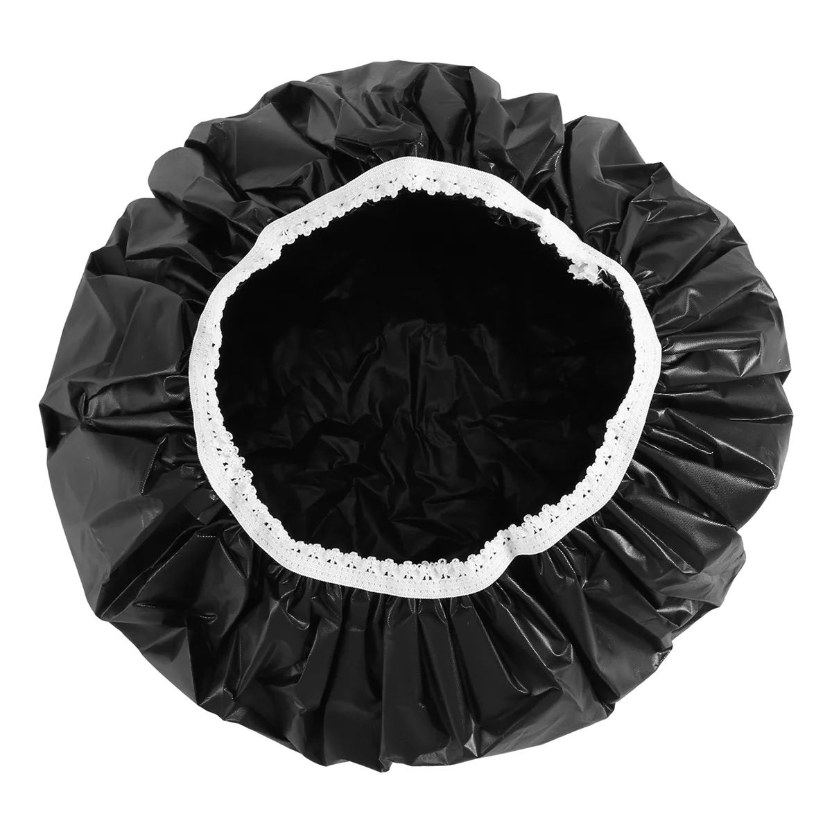 1Pcs Household Waterproof Shower Cap, Swimming Cap, Hotel Elastic Shower Cap Hair Set (Black)