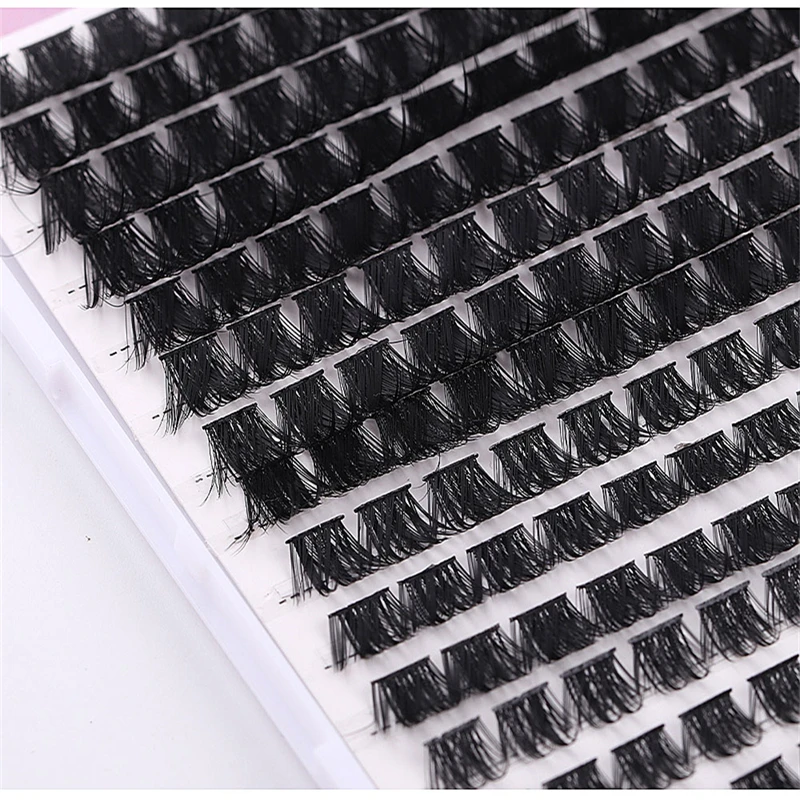 Extensiones de pestañas profesionales DIY, 168 grupos, naturales, delgados, largos, rizados, fibras de pestañas avanzadas para maquillaje de ojos