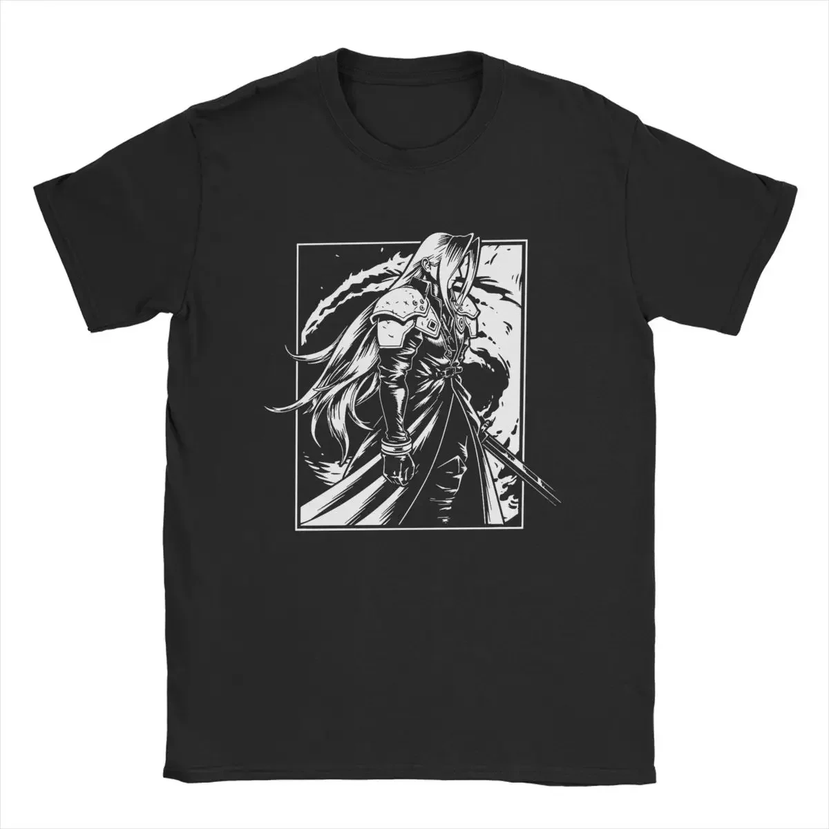 Novelty Tees Short Sleeve T-Shirts 100% Cotton Classic Clothes Final Fantasy Sephiroth The Man In The Black Men's T Shirts 2024