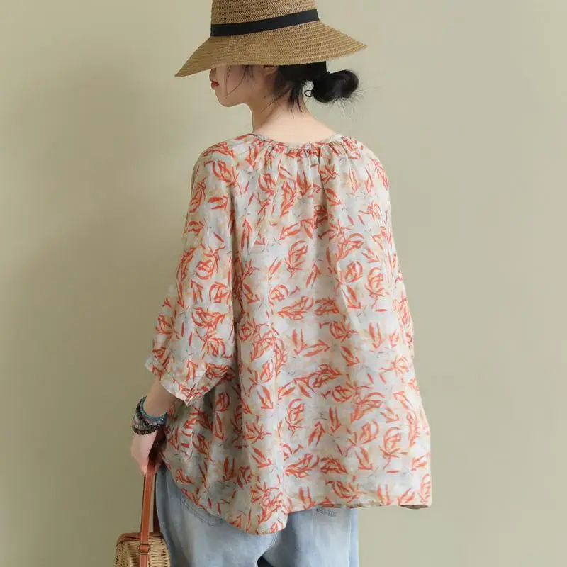 여성 5/8 슬리브 티셔츠 탑 2025 신상 패션 V넥 자외선 차단 의류 여름옷