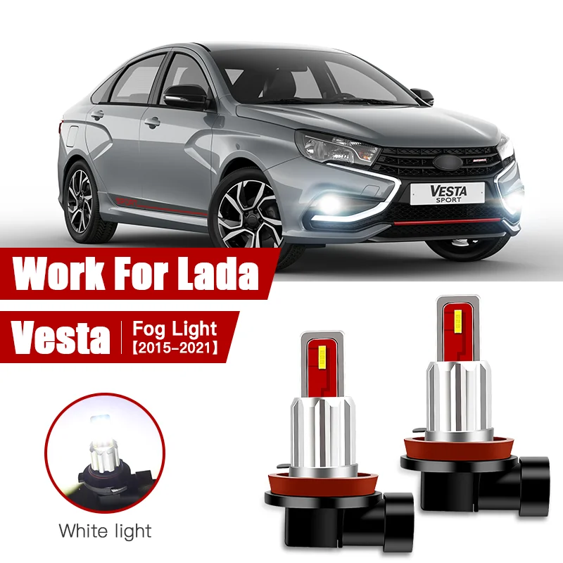 2pcs Led Car Fog Lamp for Ford Lada Vesta 2015 2016 2017 2018-2021 H11/H8 Front Fog Light Bulb Car Accessories Canbus 12V/35W