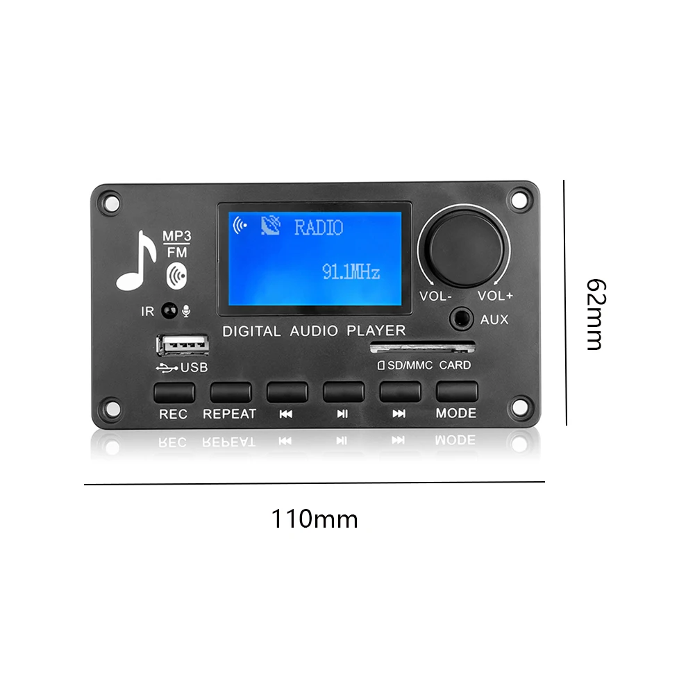12 فولت LCD MP3 WMA WAV فك مجلس APE FLAC WMA WAV فك كلمات عرض بلوتوث متوافق 5.0 USB TF FM صوت السيارة الرقمي