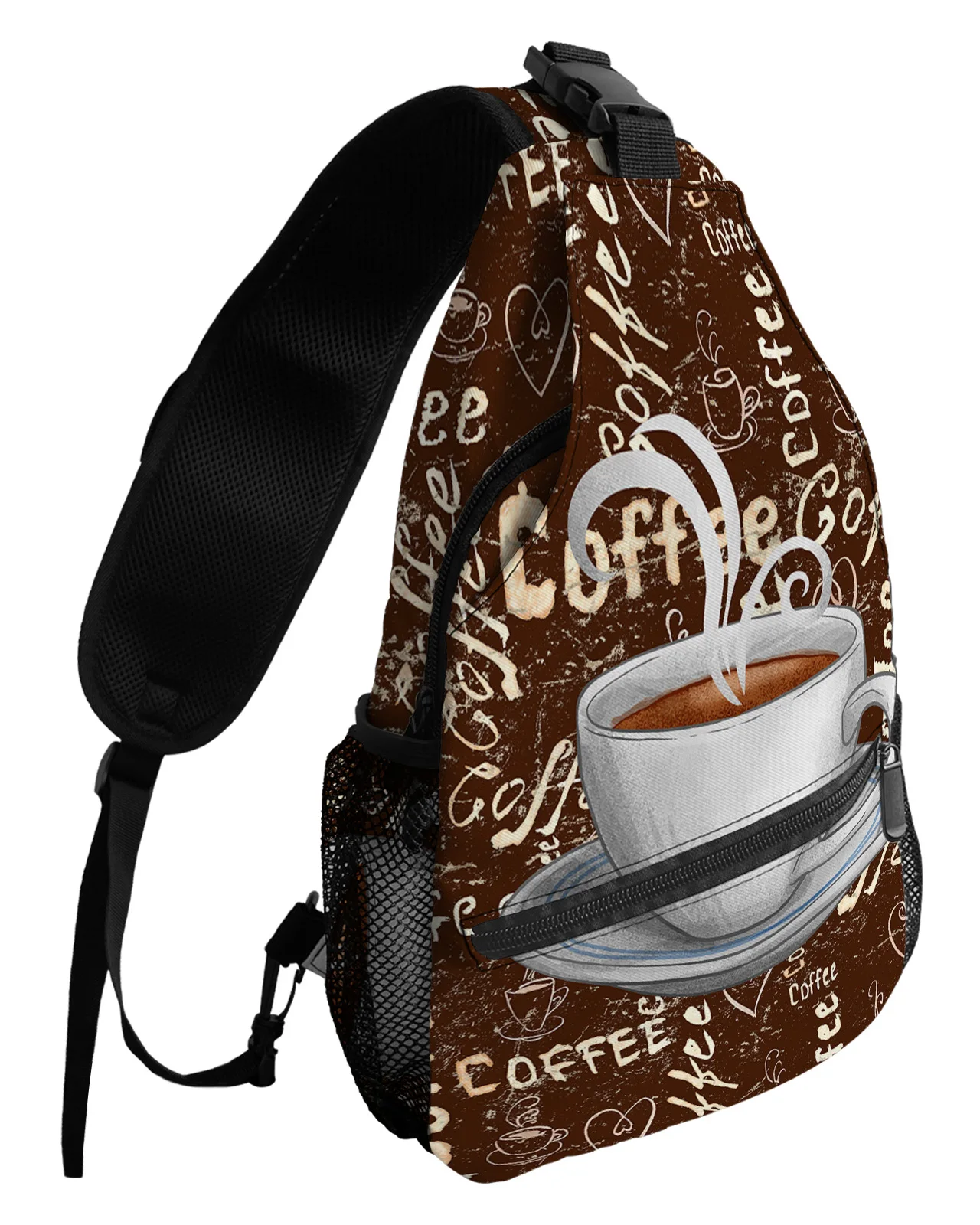 

Retro Coffee Sugar Rustic Chest Bags For Women Men Waterproof Messenger Bags Female Travel Sport One Shoulder Crossbody Bag