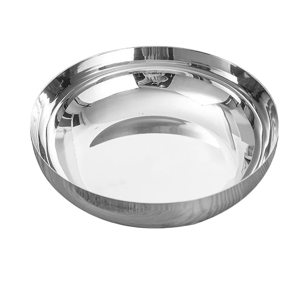 

Jewelry Tray Stainless Steel Food Bowl Fruit Wear-resistant Salad Cereal Mixing Silver Home Accessory