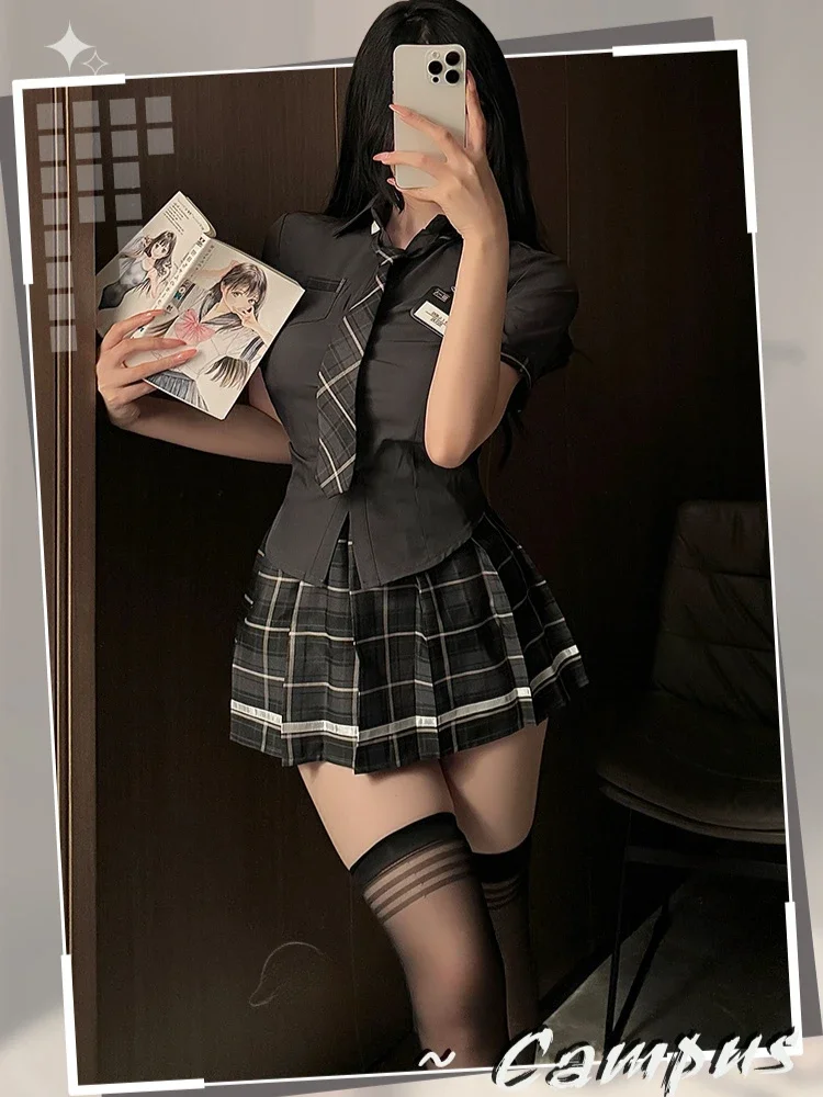 

3XL размера плюс, японская школьница, косплей, ролевая игра, студенческая форма кампуса, костюм JK, сексуальное женское белье, порно, аниме, мини-юбка, костюм