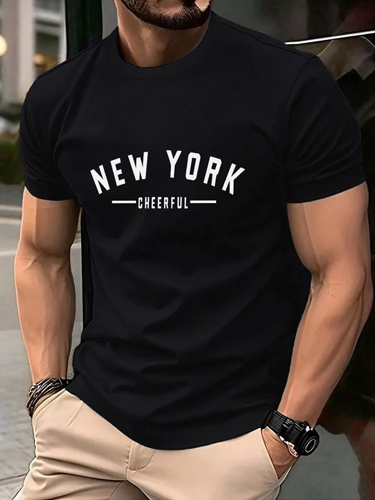 Herren T-Shirt Hochwertig 100% Baumwolle Kurzarm-Oberteil Sommer Täglich Lässige Mode Kurzarm-Shirt für Männer Zuhause Outdoor Komfort-T-Shirt – Detail 2