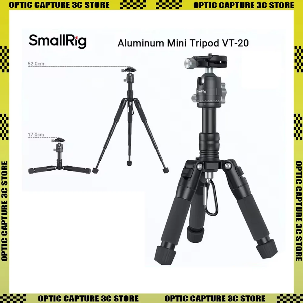 

SmallRig VT-20 Pro VT-20 Desktop Tripod with Smartphone Mount for Photography Aluminum Tripod Load 6kg with Quick Release Plate