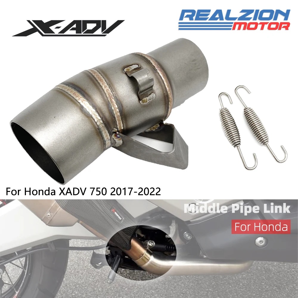 

REALZION XADV 750 Exhaust Pipe Middle Pipe Tube Exhaust Connector 51mm Motorcycle Exhaust Muffler For Honda XADV 750