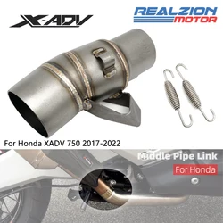 REALZION XADV 750 Exhaust Pipe Middle Pipe Tube Exhaust Connector 51mm Motorcycle Exhaust Muffler For Honda XADV 750