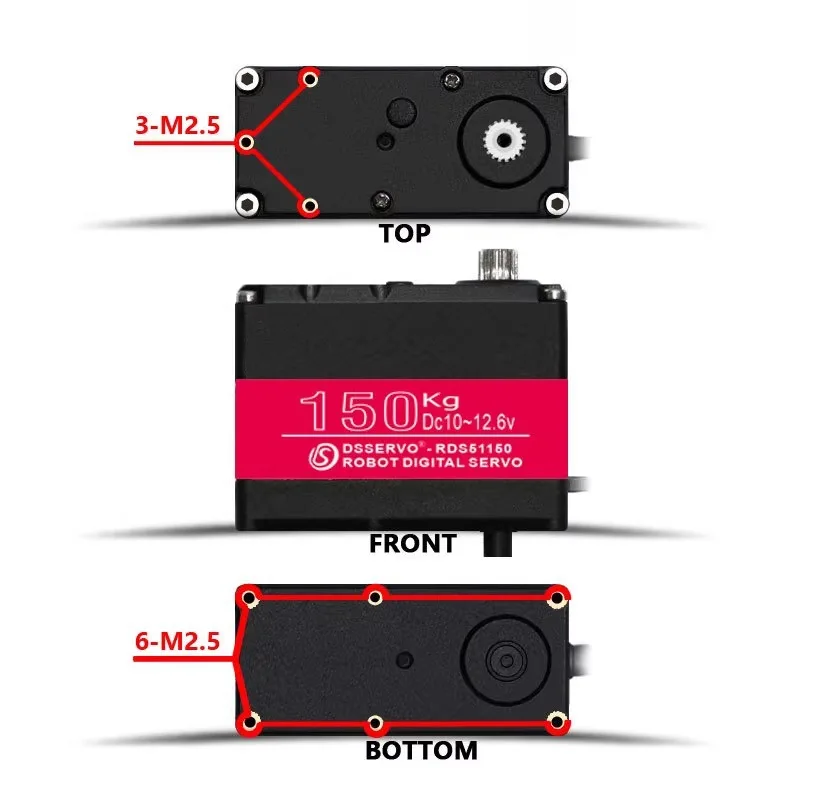 DSservo RDS51150 150KG Dual Axis Servo High Torque High-precision Digital Metal Servo For RC Model Robot Drone Airplane FPV etc.