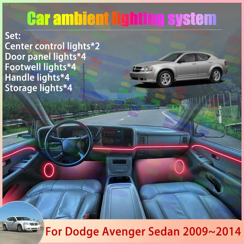 per-dodge-avenger-sedan-2009-~-2014-2010-2011-gts-2-18-in-1-auto-atmosfera-luce-lampada-rgb-ombra-ensemble-streamer-atmosfera-set