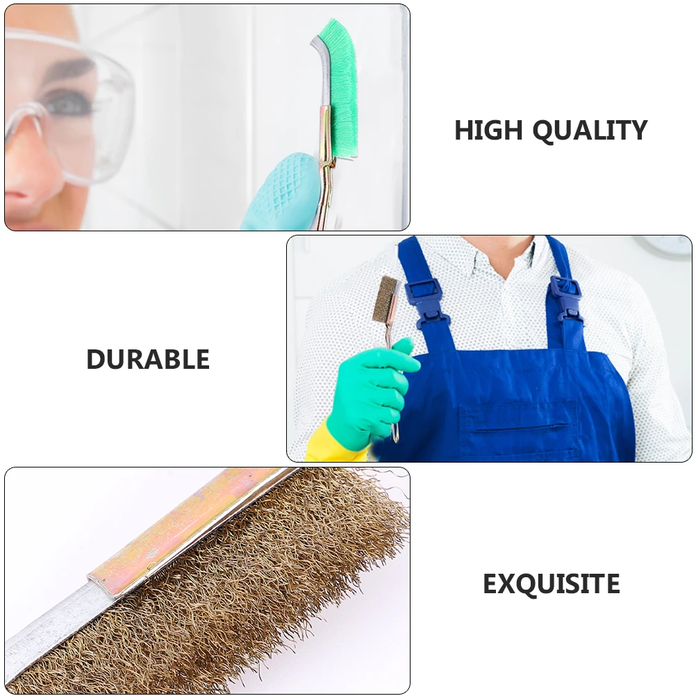 

8 Pcs Steel Wire Brush Set Copper Plated Long H for Car Window Door Groove Cleaning Blind Angle Brushes Mini Angles Strong