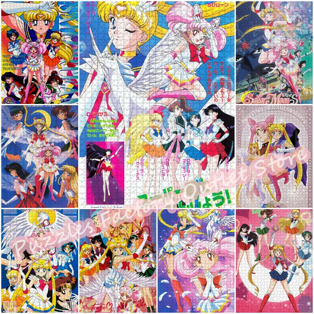 

Pretty Soldier Sailor Moon Supers Cartoon 300/500/1000 Pieces Jigsaw Puzzles Japanese Anime Print Puzzle for Kids Toys Gifts