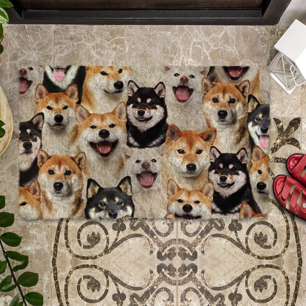 ShibaInus/Schnoodles/Shar Peis/St.Bernards/Shih Tzus Doormat 3D Printed Indoor Outdoor Doormat Non-slip love dogs gift