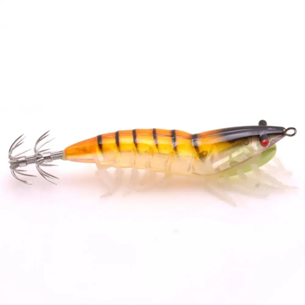 Leuchtender Imitationsholz-Garnelen-Tintenfisch-Haken Nr. 2.5 Nr. 3,5 cm Weichfüßige Garnelen Meeresfischerei Lua Fluoreszierender Köder – Detail 13