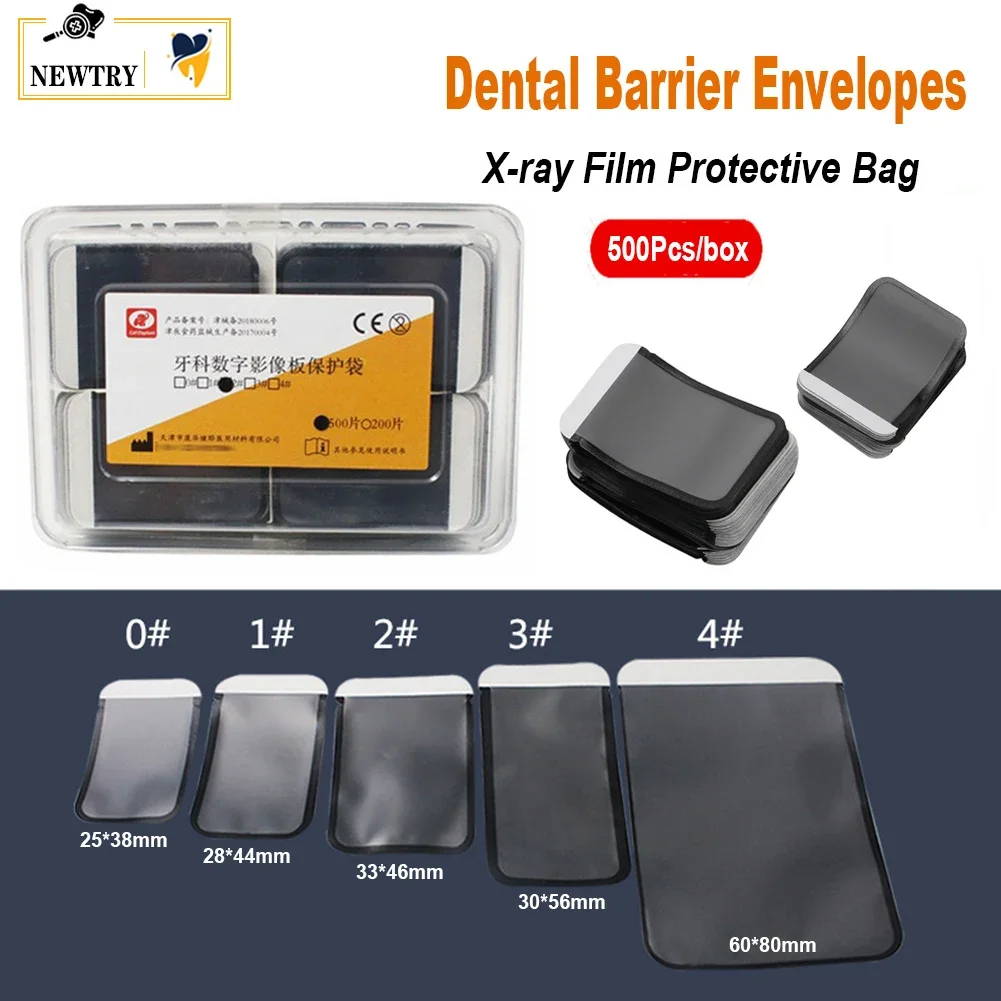 500Pcs Disposable Dentist X-ray Film Barrier Envelopes Digital Scan Phosphor Plate Protective Pouch Cover Bags Dental Consumable