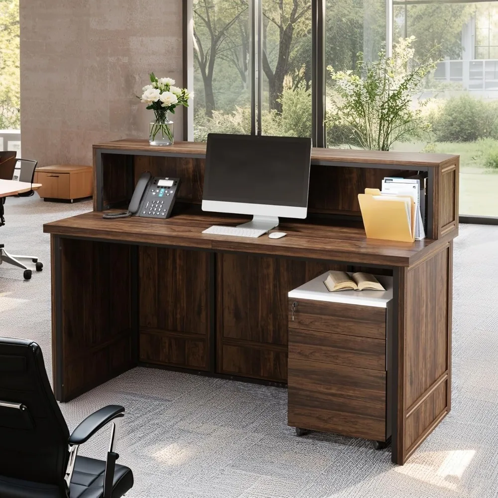 57 مكتب استقبال مع عداد، مكتب أمامي حديث بإطار معدني، عداد خروج خشبي للبيع بالتجزئة للمكتب والاستقبال