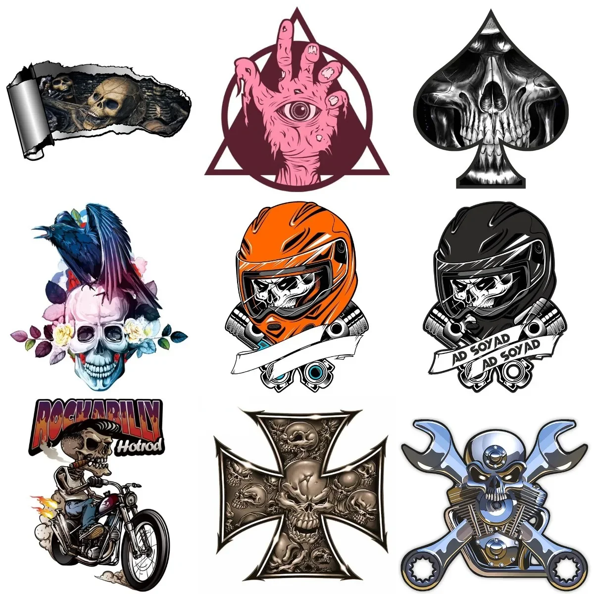 

Creative Skull Personalized Sticker for Decorate Covered Scratch Table Off-road Laptop Car Window Motorcycle Camper Helmet
