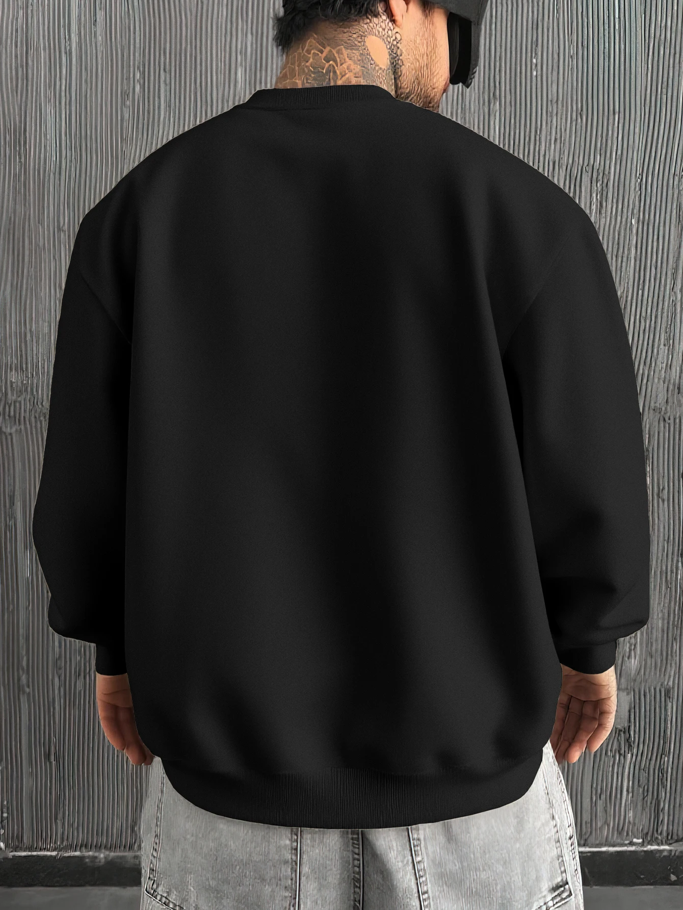 Men's Crewneck Sweatshirt Broken But Blooming Stitched Bear Rose Letter Print Long Sleeve Streetwear Pullover