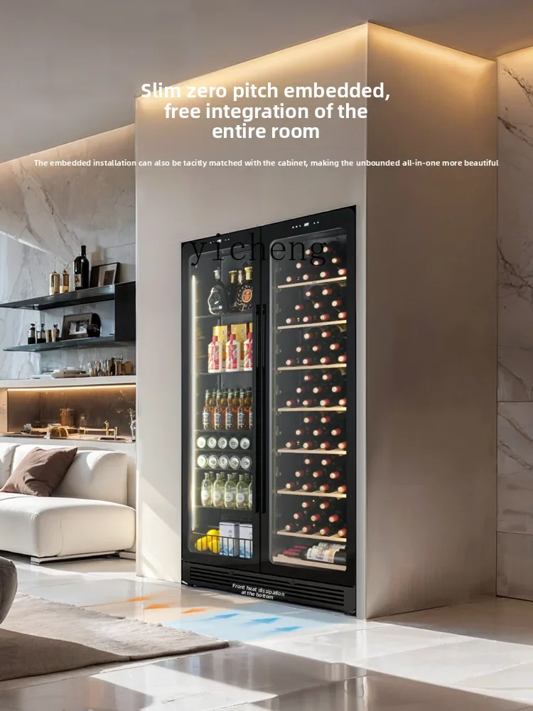 ZK high-end wine cabinet constant temperature living room home embedded ultra-thin double door  temperature display cabinet