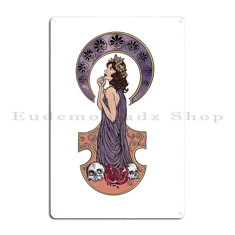 Persephone Art Nouveau Metal Sign Designs Club Home Club Club Bar Tin Sign Poster