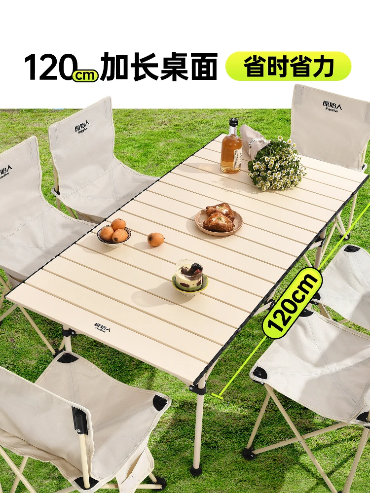

Outdoor Camping Tables and Chairs, Egg Roll Table Picnic Camping Set, Folding Portable Outdoor Table