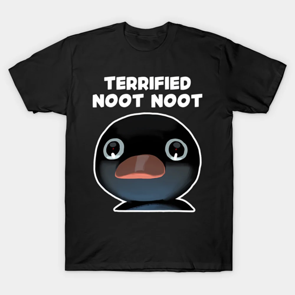 

0330 Noot Noot Pingu Meme Gift t shirt for men Funny cartoon Graphic Clothes 100% cotton printed Y2K clothing Large size tee